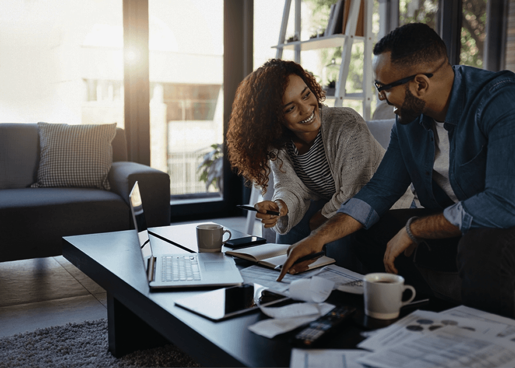 Tax professionals reviewing documents